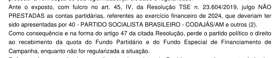 Decisão do juiz Hercilio Tenorio de Barros Filho, da 007ª zona eleitoral de Codajás, sobre PRESTAÇÃO DE CONTAS ANUAL do PARTIDO SOCIALISTA BRASILEIRO.