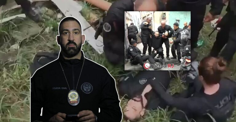 Veja momento que delegado baleado é resgatado pela polícia no Complexo da Penha