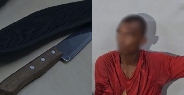 Passageira denuncia homem com faca dentro de ônibus no T2 em Manaus Passageira denuncia homem com faca dentro de ônibus no T2 em Manaus