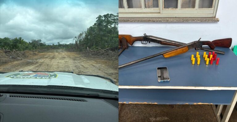 Denúncia de pista clandestina resulta na prisão de dois homens por porte ilegal de arma no AM Denúncia de pista clandestina resulta na prisão de dois homens por porte ilegal de arma no AM