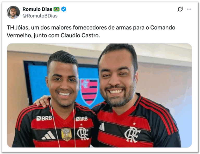 Internautas compartilham fotos de governador do Rio Claudio Castor com ex-deputado ligado ao CV