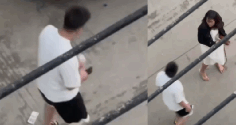 Vídeo mostra namorado agredindo mulher em via pública