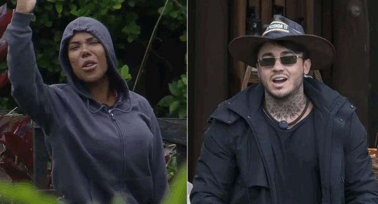 Carol Lekker joga fezes em Wallas Arrais durante briga em A Fazenda 17