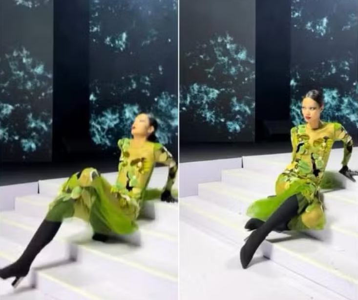 VÍDEO: Modelo leva tombo durante desfile internacional