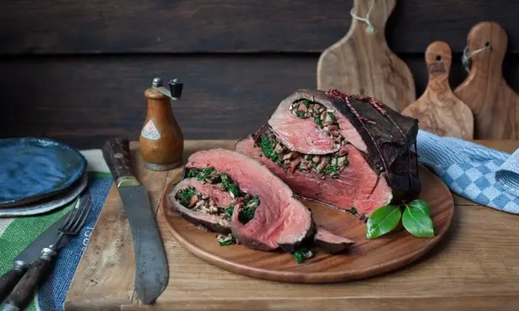 coração bovino assado na brasa