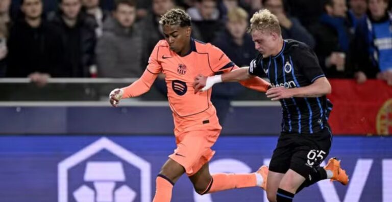 Em jogo de seis gols, Barcelona empata com o Brugge na Liga dos Campeões
