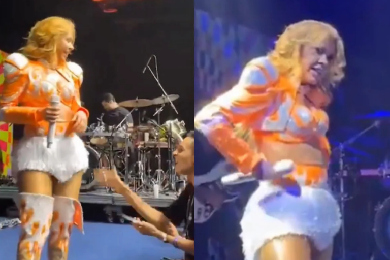 Joelma dá ‘bronca’ em fã que tocou em seu bumbum durante show