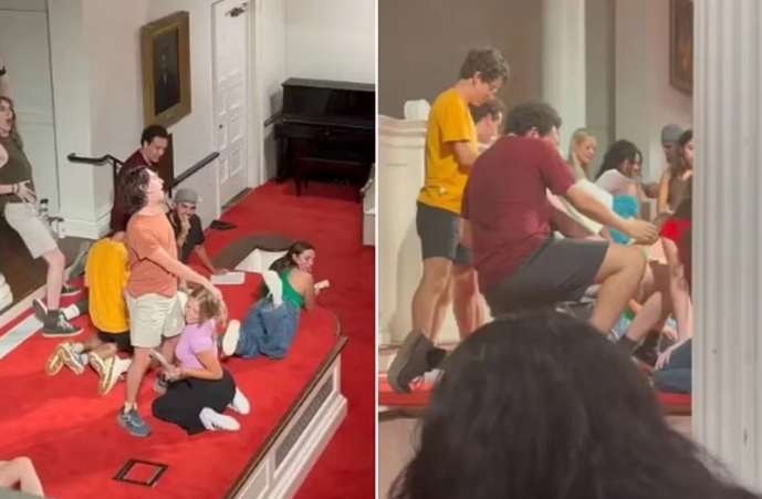 Faculdade dos EUA vira alvo de críticas por encenação sexual em evento estudantil Faculdade dos EUA vira alvo de críticas por encenação sexual em evento estudantil