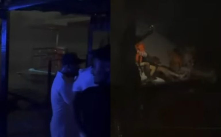 Ventania arrasta flutuante para o meio do rio durante temporal em Manaus