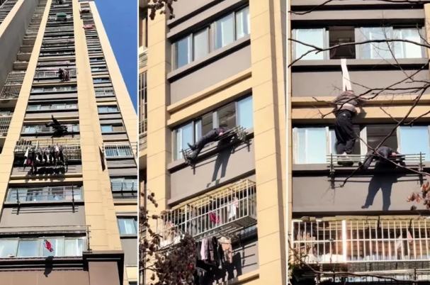 Idoso cai do 15º andar e é salvo por varal de roupas na China