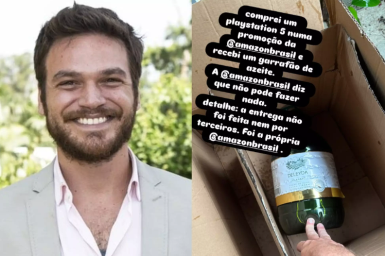 Em vez de PlayStation 5, Emilio Dantas recebe garrafão de azeite após compra na Amazon