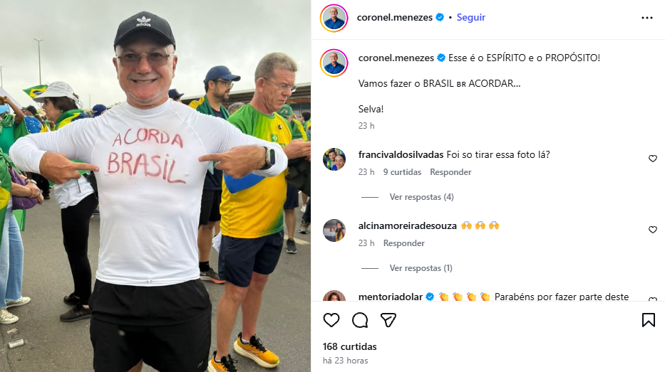 Coronel Menezes na caminhada do Nikolas Ferreira