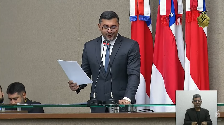 Wilson Lima lê última mensagem anual como governador do Amazonas