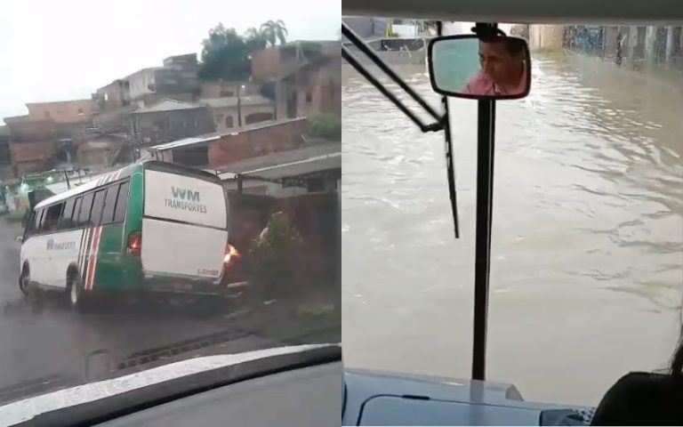 Fortes chuvas causam transtornos no trânsito de Manaus; veja vídeos