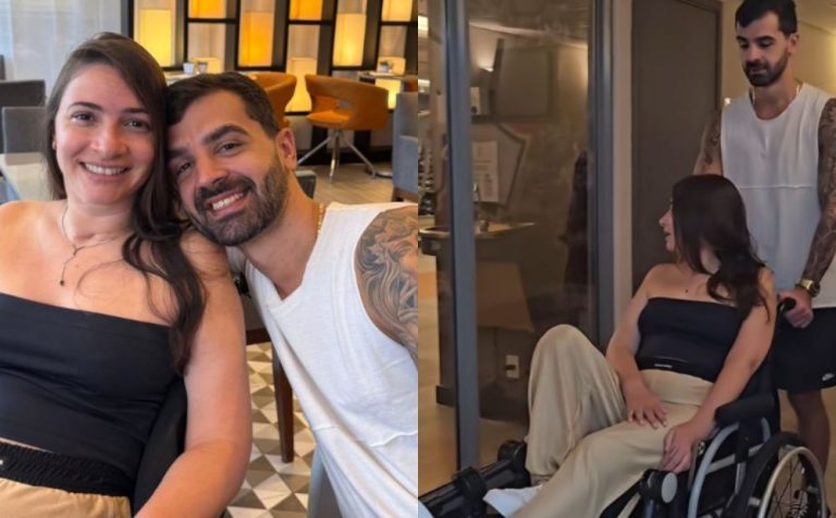 Ex-ginasta tetraplégica conhece paciente que voltou a andar após tratamento com polilaminina