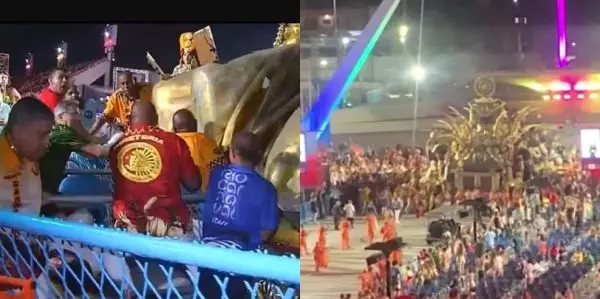 Carro alegórico atropela cinco pessoas na Sapucaí