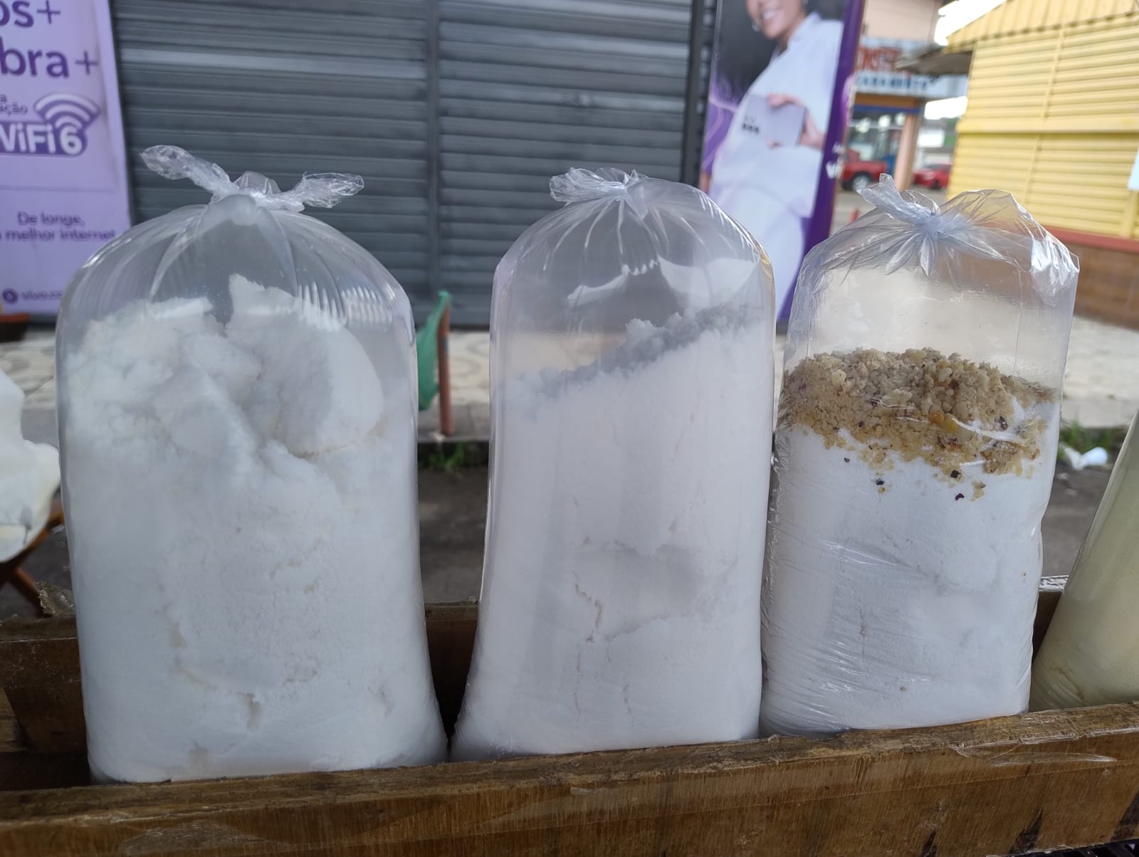 Farinha fina de mandioca para fazer tapioca