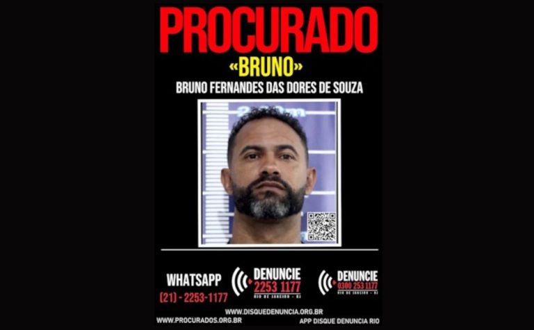Goleiro Bruno é considerado foragido e tem cartaz de procurado divulgado pela Justiça
