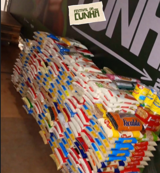 Festival da Cunhã arrecada 2 toneladas de alimentos no primeiro dia de troca de ingressos