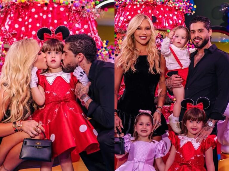 Virginia e Zé Felipe se reencontram em aniversário da filha Maria Alice